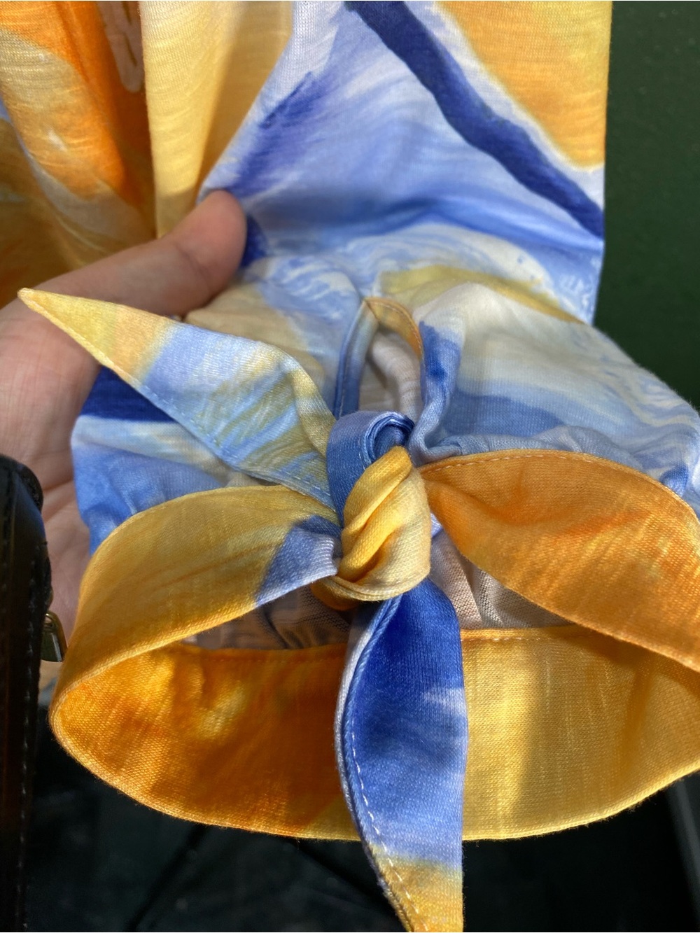 Allison Daley Blue, Yellow & White Abstract Button-Up Blouse - Picture 3 of 4